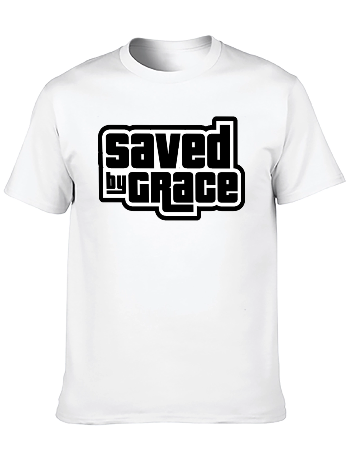 Saved by Grace Black T-Shirt - Christian Apparel