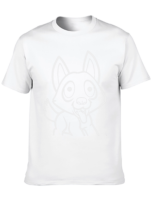 Cartoon Dog Graphic Black T-Shirt