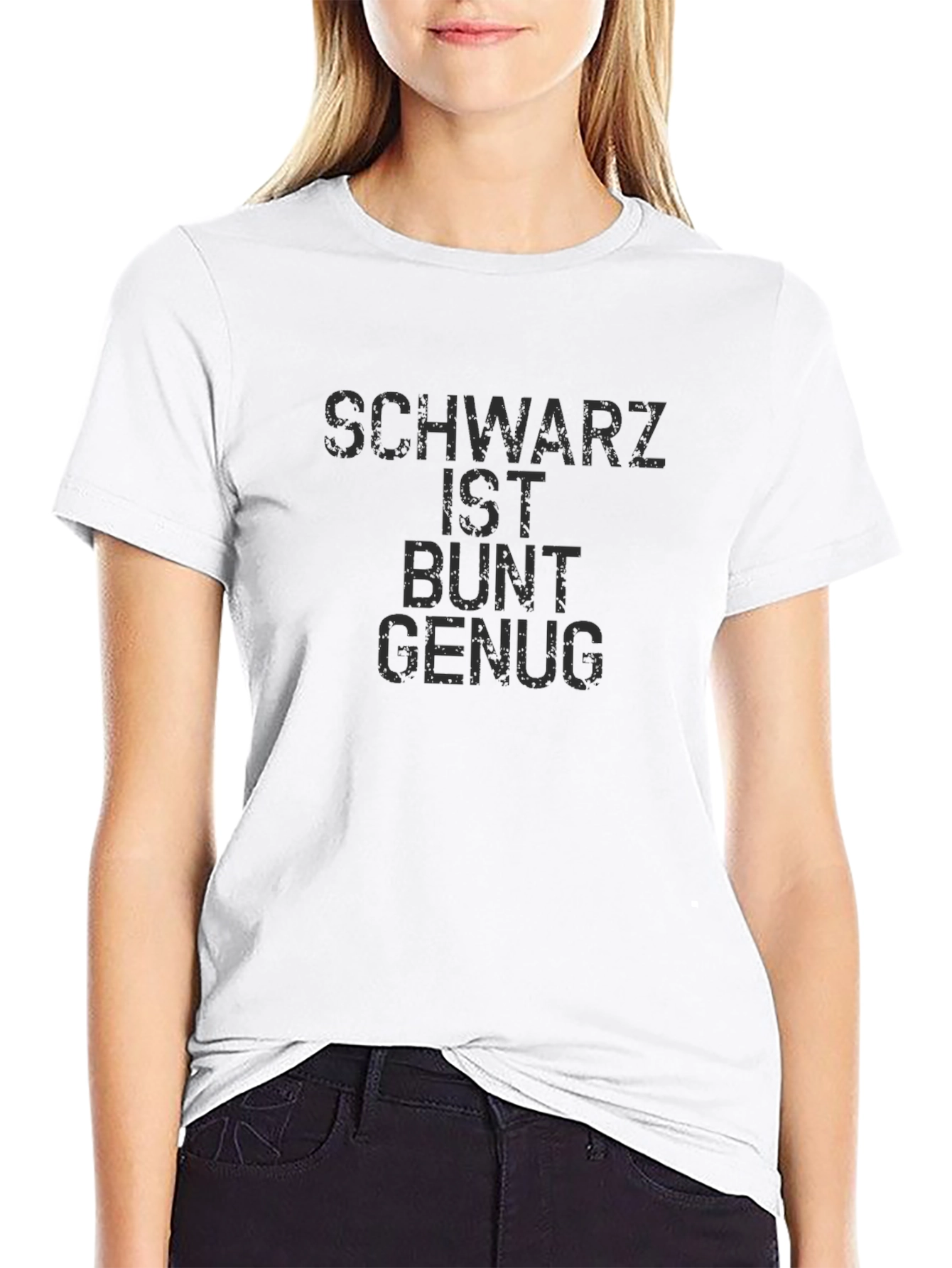 Schwarz Ist Bunt Genug Graphic Tee - Black