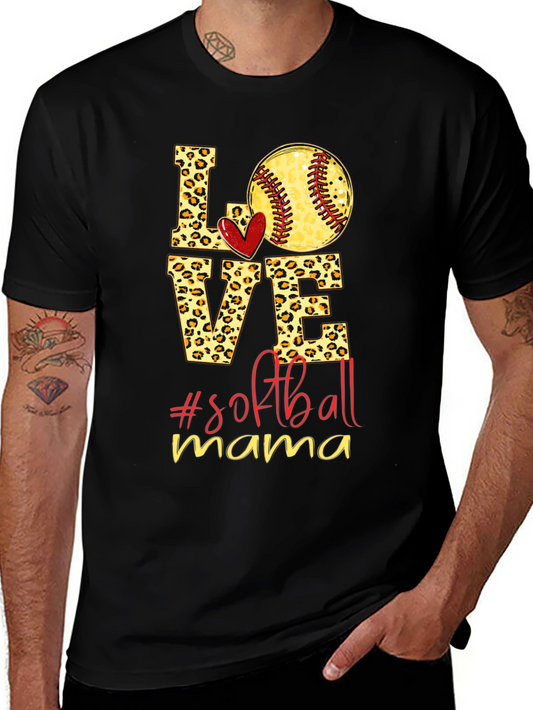Softball Mama Leopard Print T-Shirt