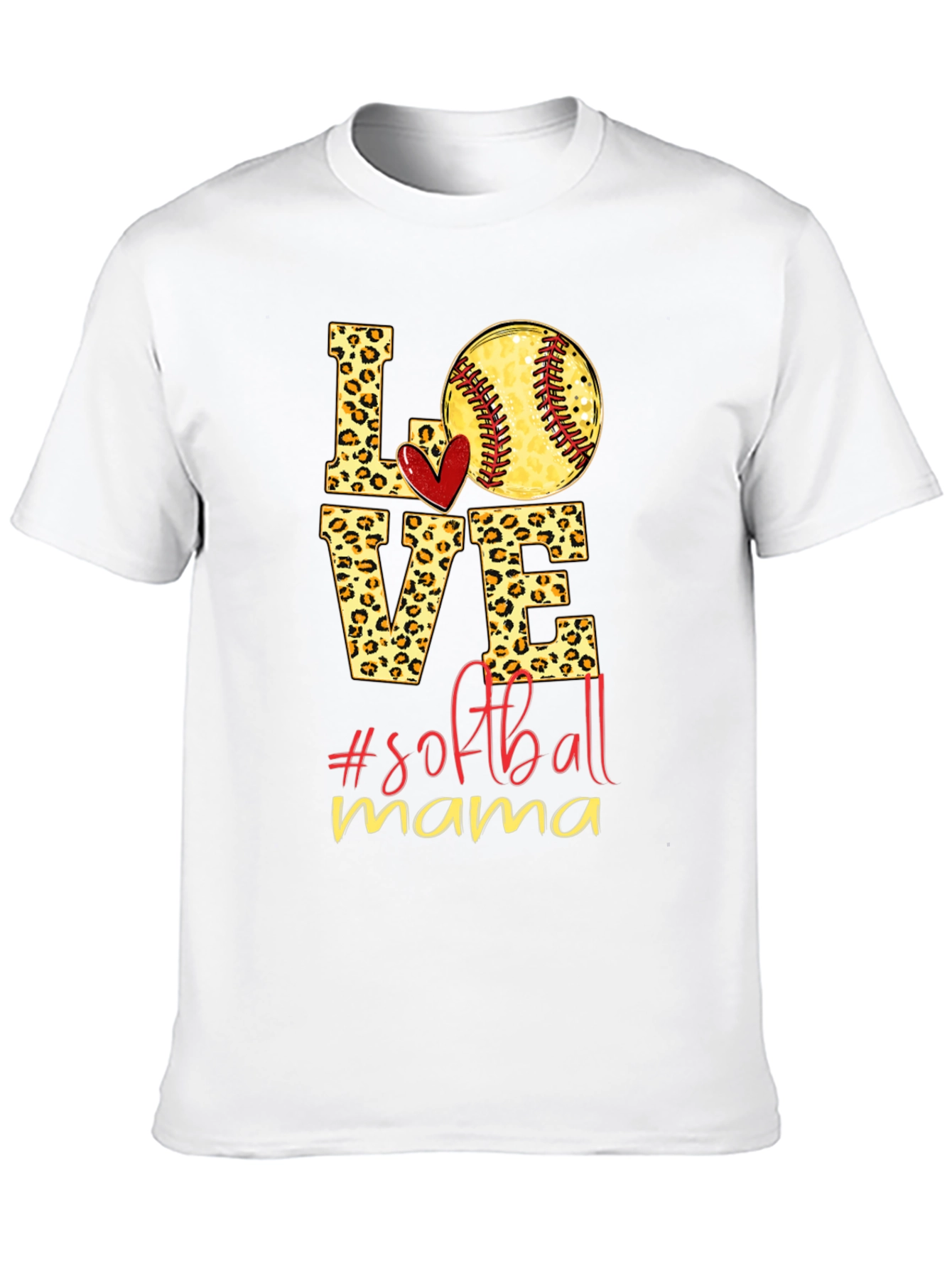 Softball Mama Leopard Print T-Shirt