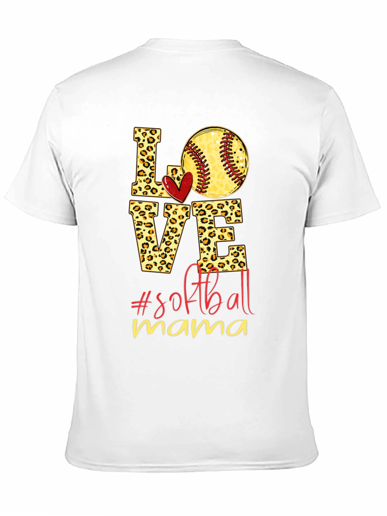 Softball Mama Leopard Print T-Shirt