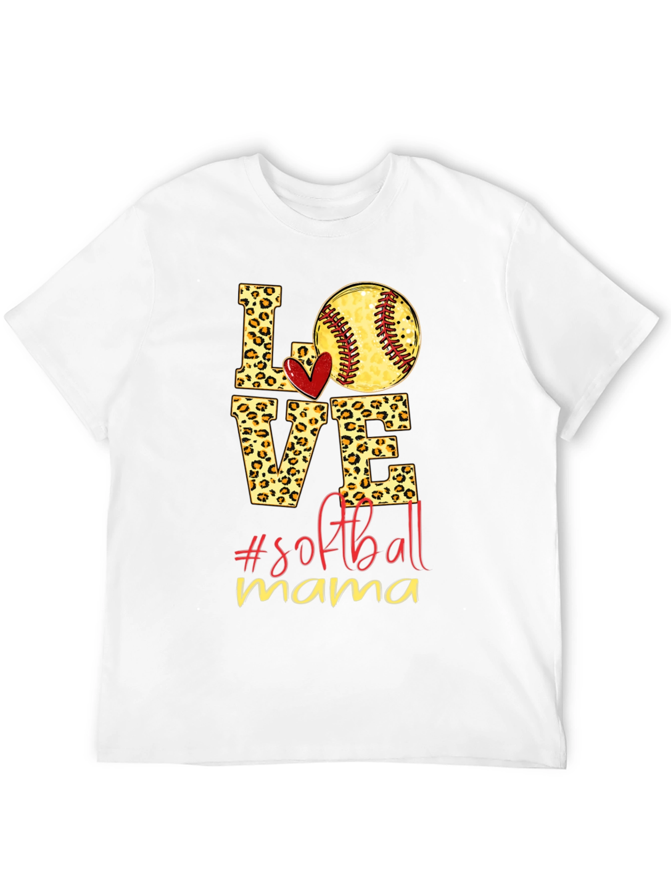 Softball Mama Leopard Print T-Shirt