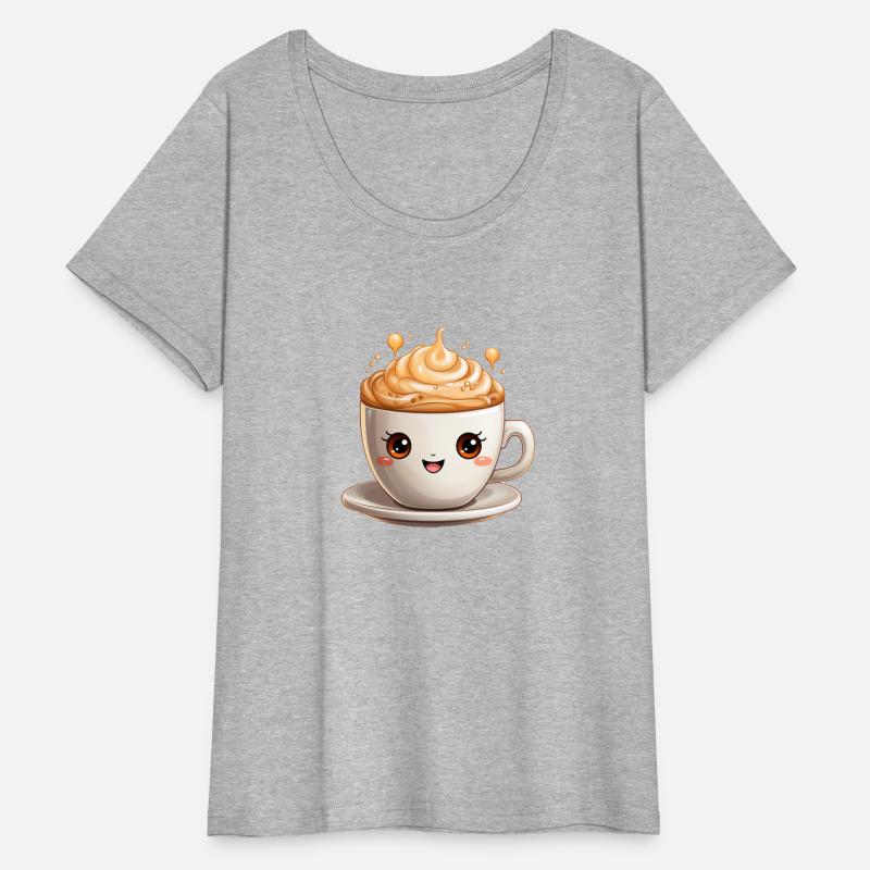 A lovable kawaii style coffee cup with eyes