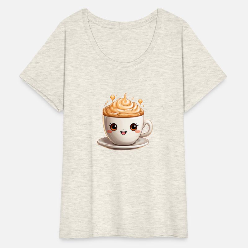 A lovable kawaii style coffee cup with eyes