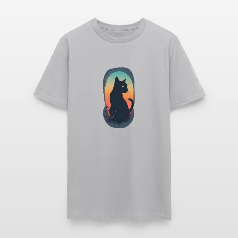 A minimalist cat design with a vintage style