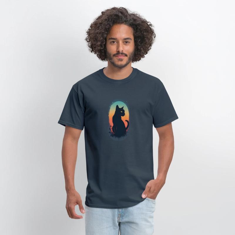 A minimalist cat design with a vintage style