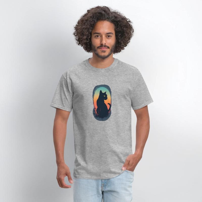 A minimalist cat design with a vintage style