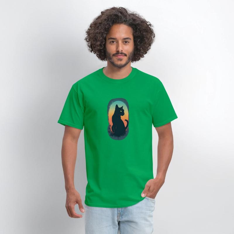 A minimalist cat design with a vintage style