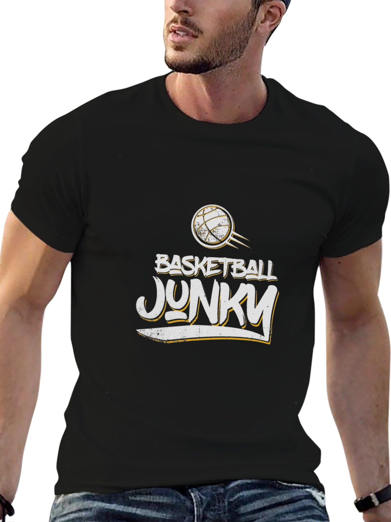 Basketball Junky T-Shirt - Black Graphic Tee