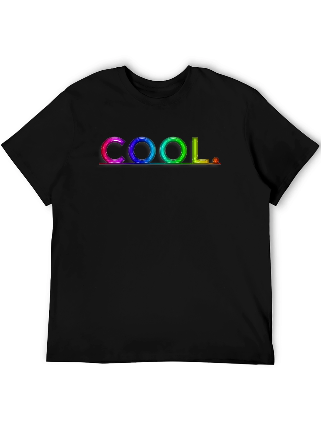 COOL Rainbow Graphic Black T-Shirt