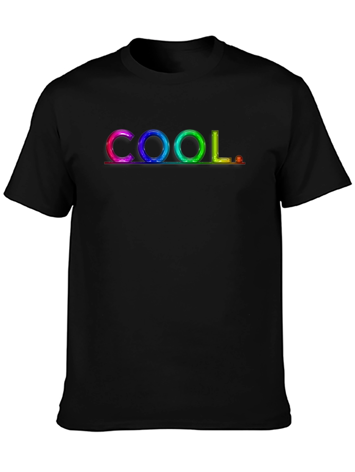 COOL Rainbow Graphic Black T-Shirt