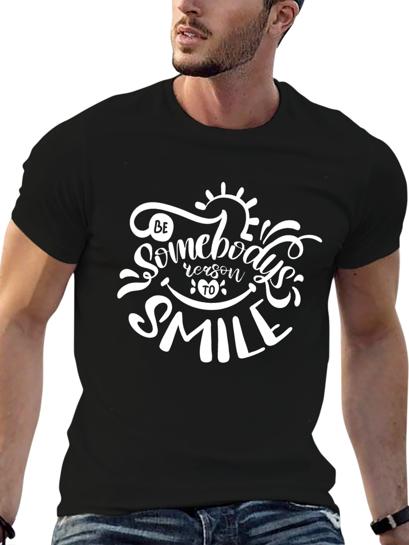 Be Somebodys Reason to Smile Black Tee