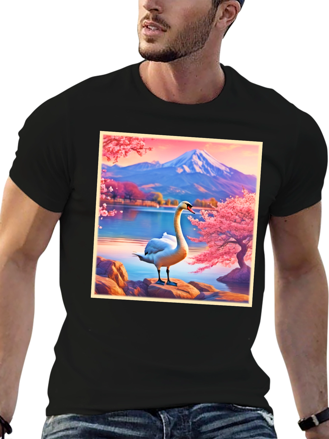 Swan Lake Graphic Tee - Nature Inspired Design
