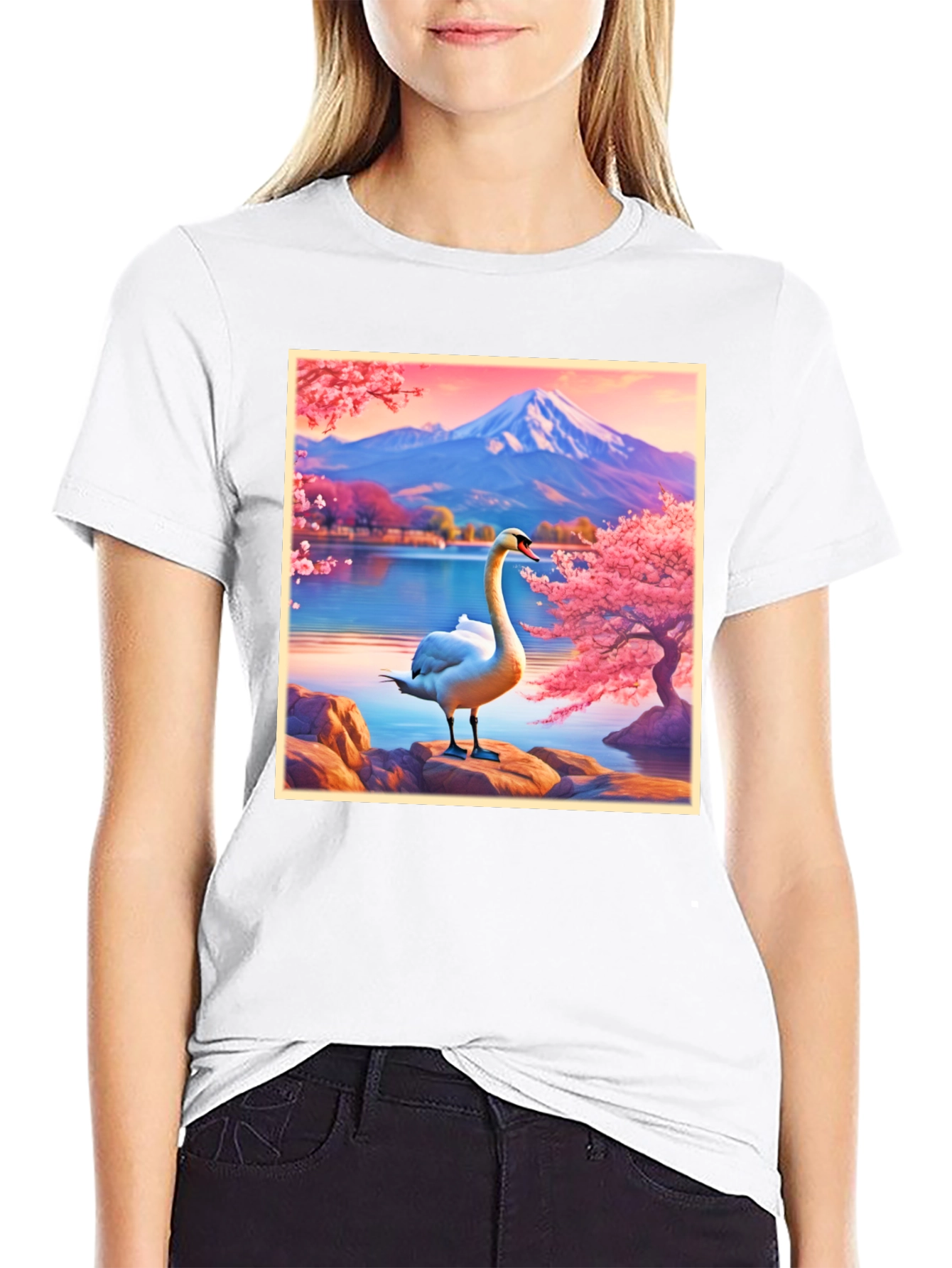 Swan Lake Graphic Tee - Nature Inspired Design