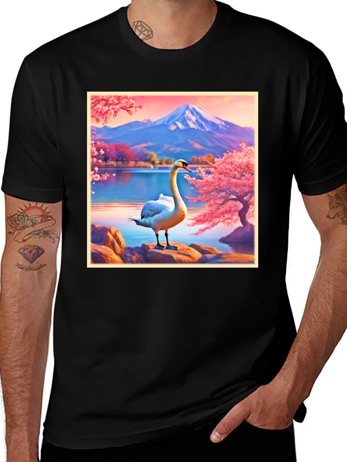 Swan Lake Graphic Tee - Nature Inspired Design