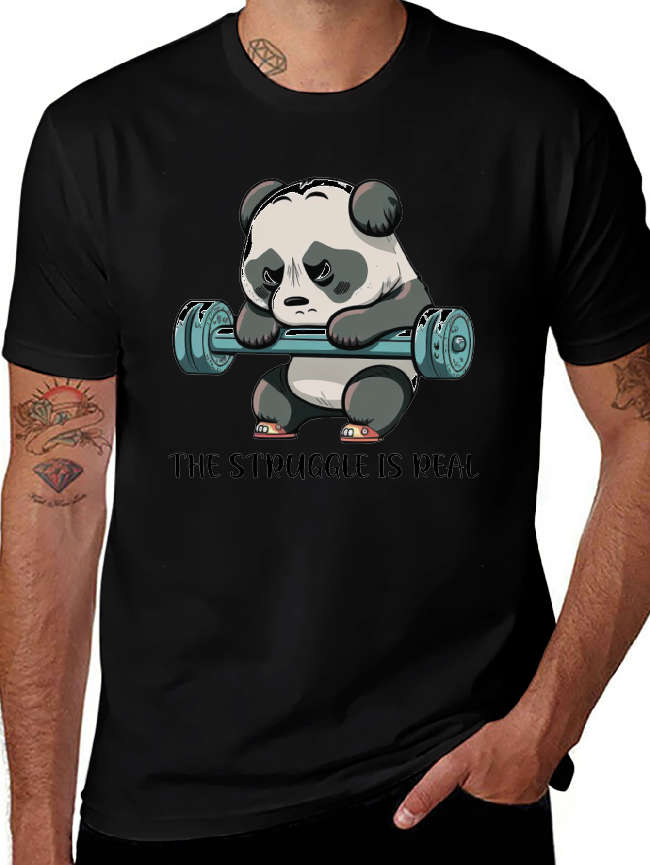 Struggle is Real Panda Workout T-Shirt