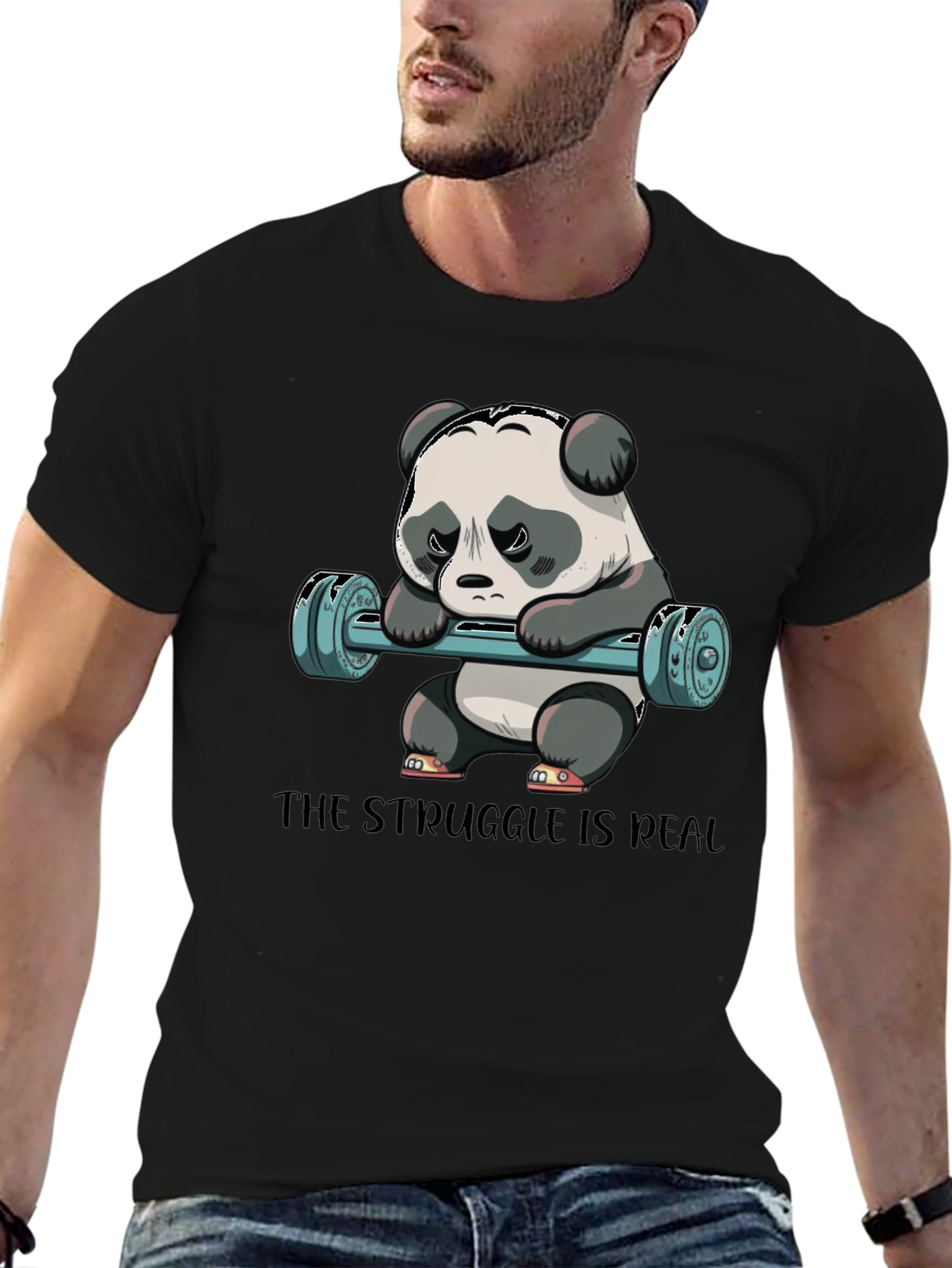 Struggle is Real Panda Workout T-Shirt