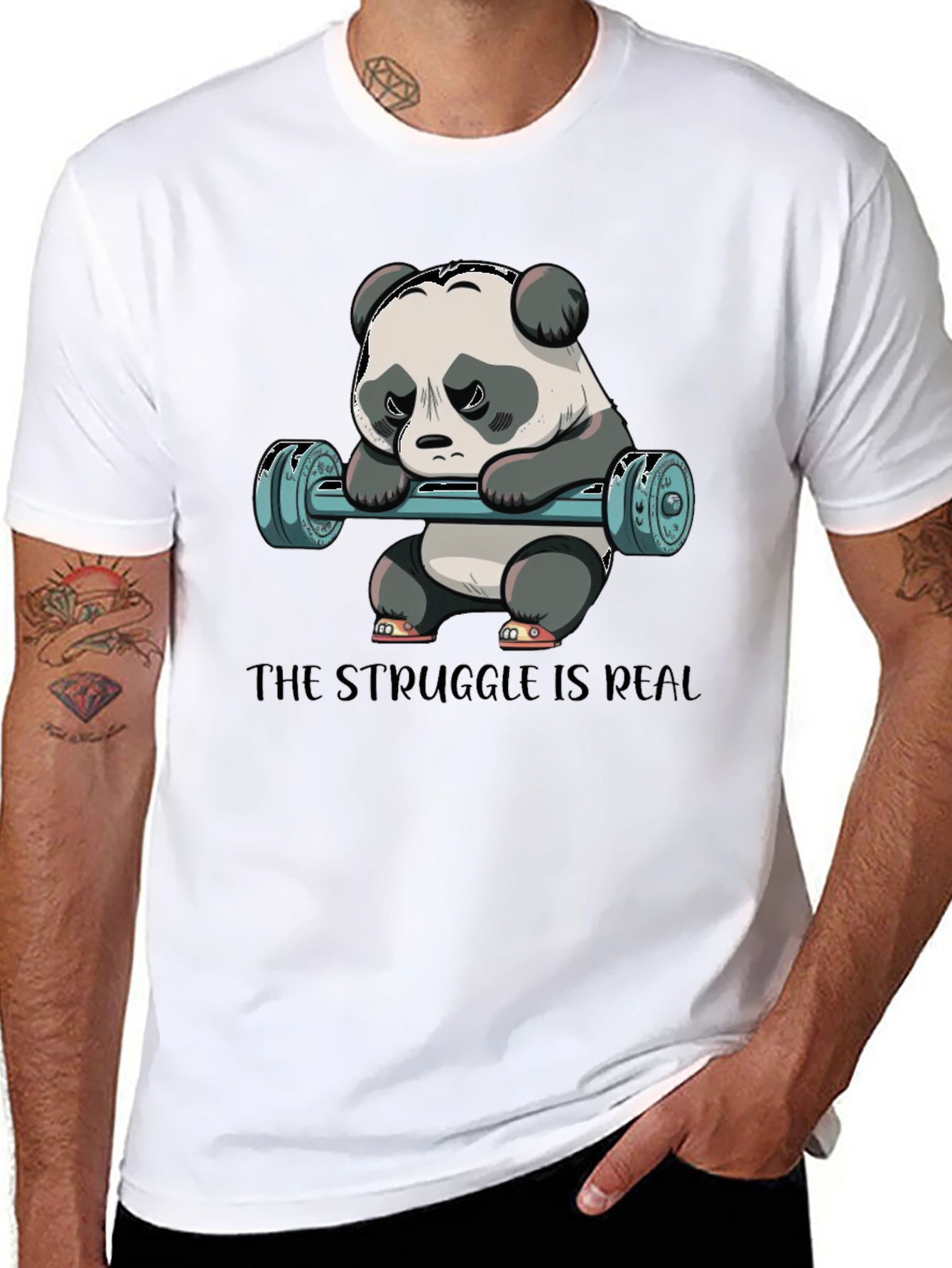 Struggle is Real Panda Workout T-Shirt
