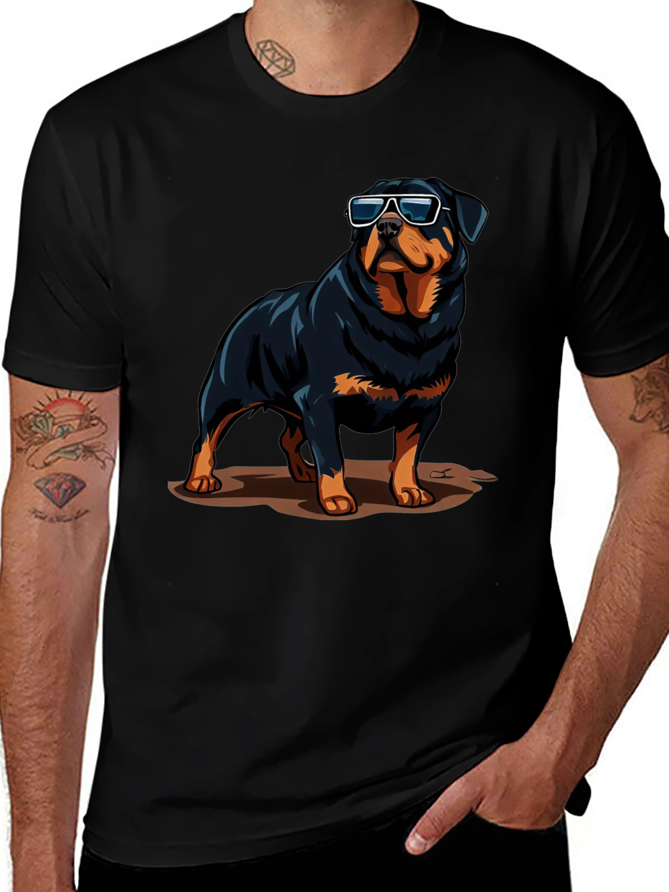 Cool Rottweiler Graphic Tee - Stylish Dog Lover Shirt
