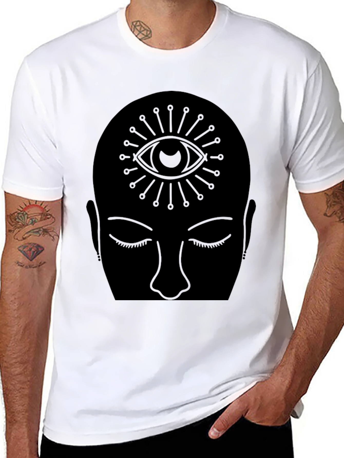Third Eye Vision Graphic Tee - Black Cotton T-Shirt