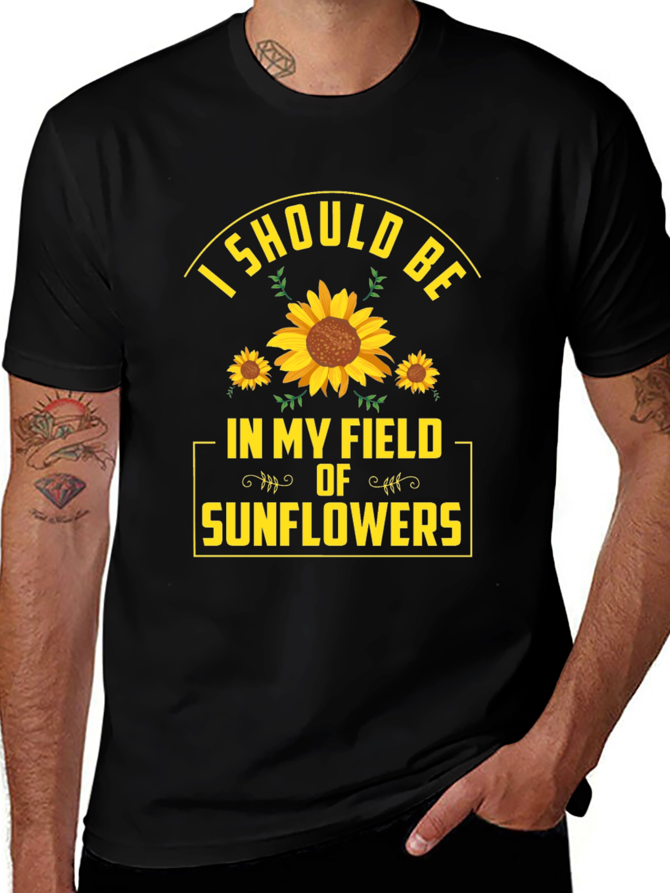 Sunflower Field Graphic T-Shirt - Nature Lover Tee