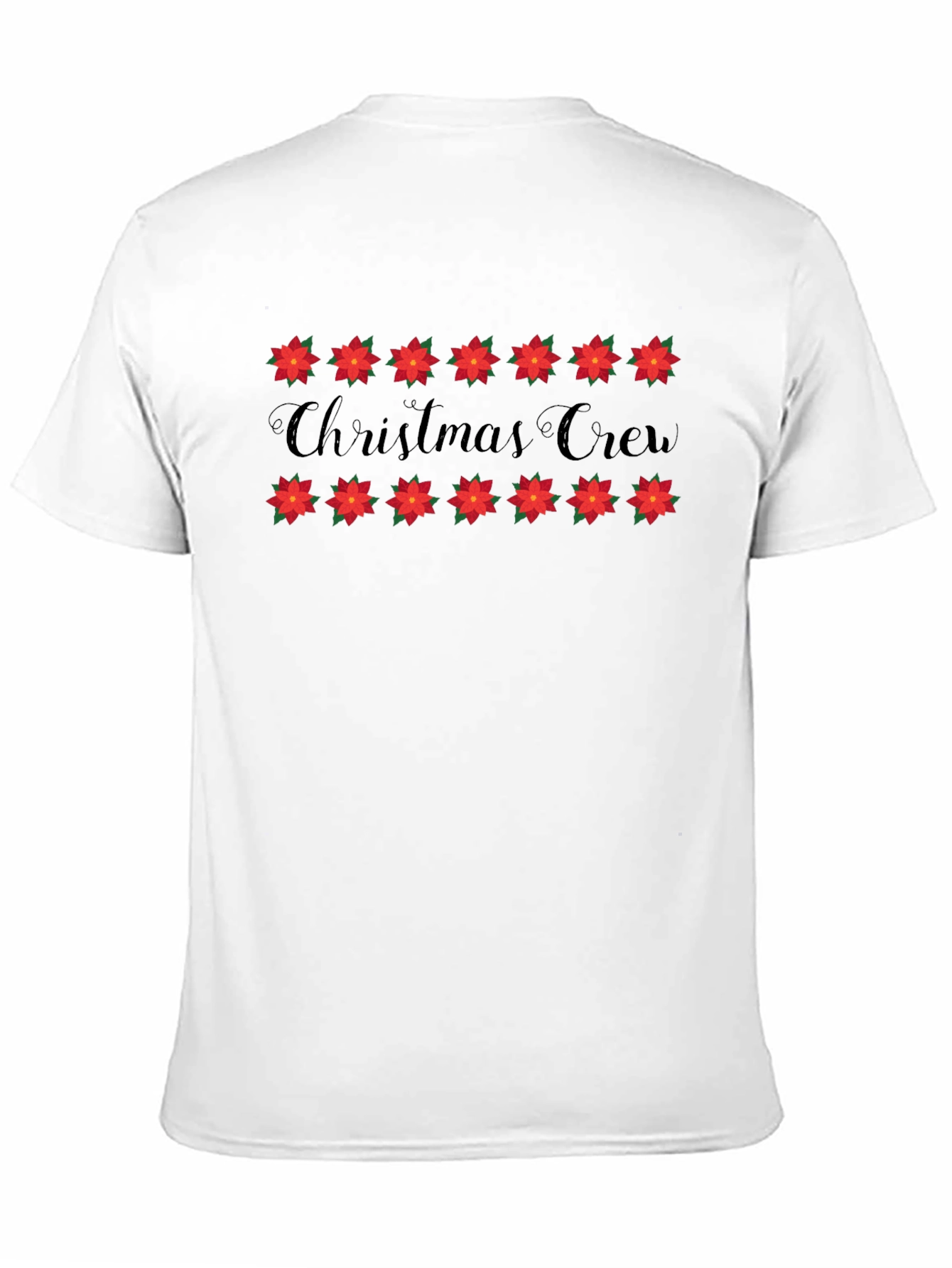Christmas Crew T-Shirt - Holiday Poinsettia Design