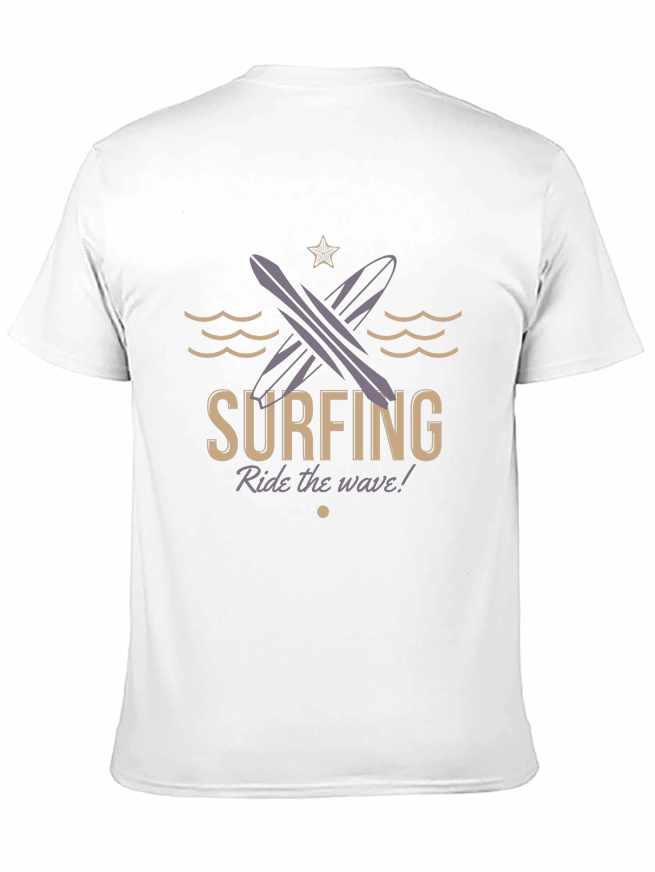 Surfing Ride the Wave Black T-Shirt