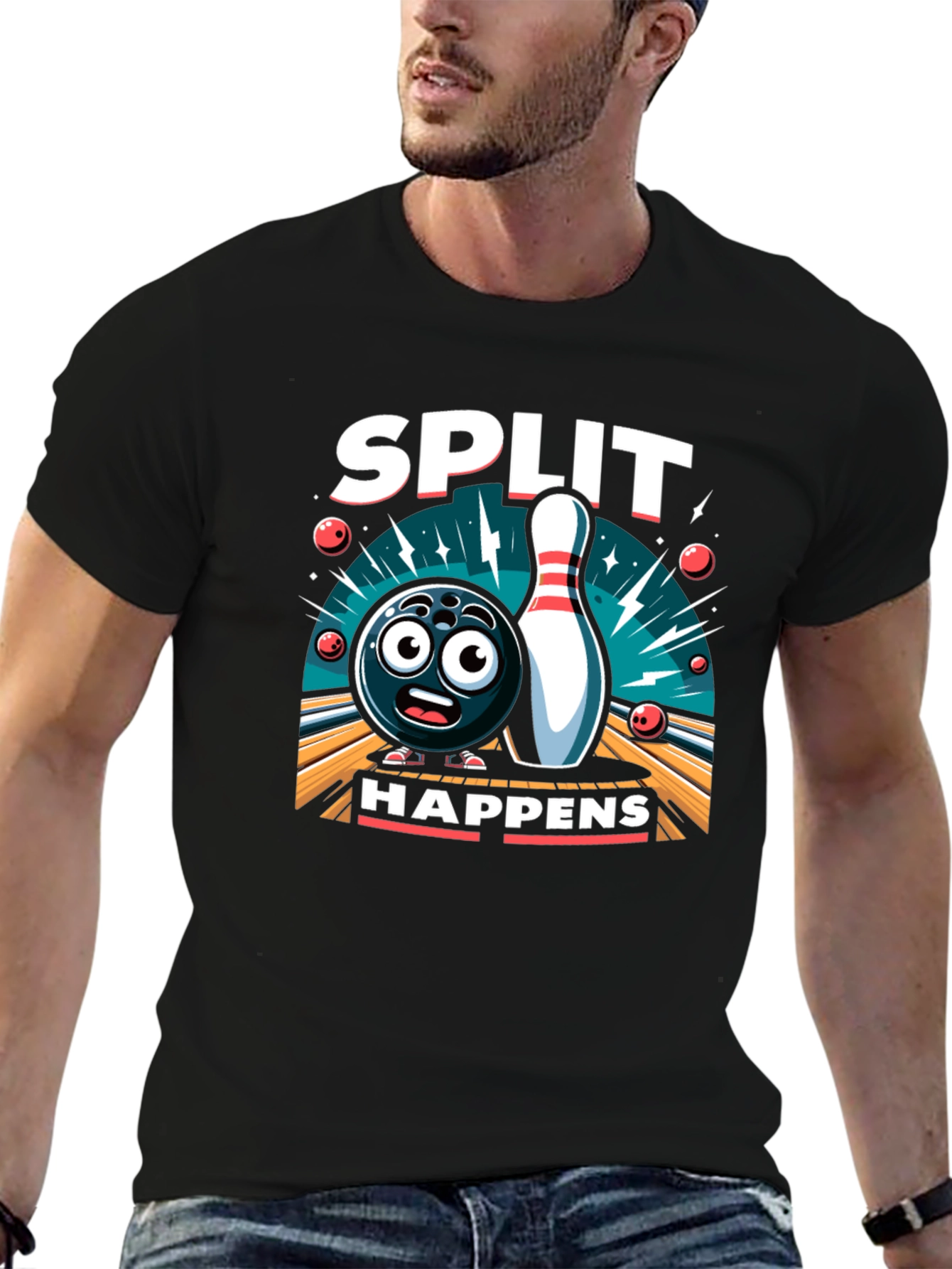 Split Happens Bowling Graphic Tee