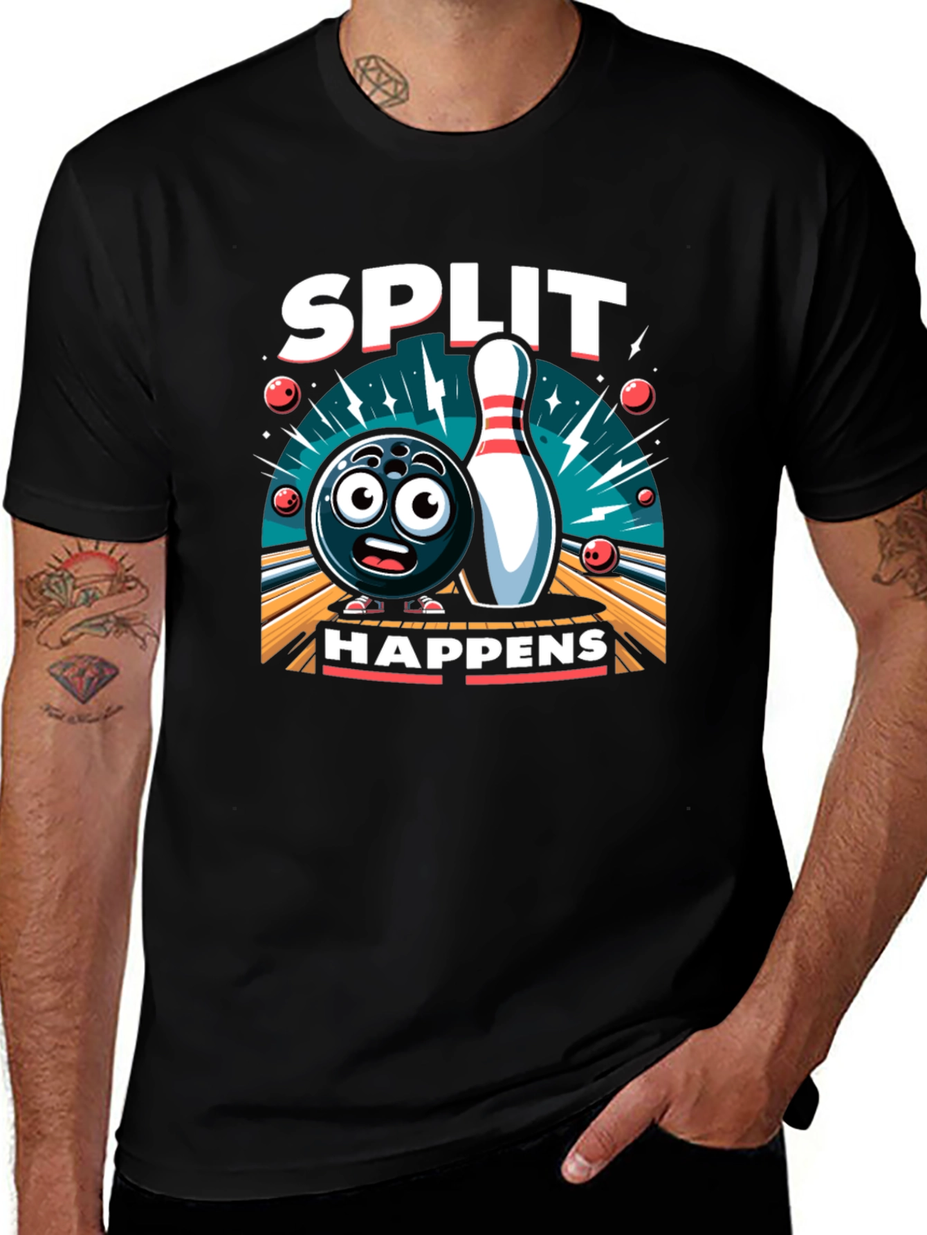 Split Happens Bowling Graphic Tee