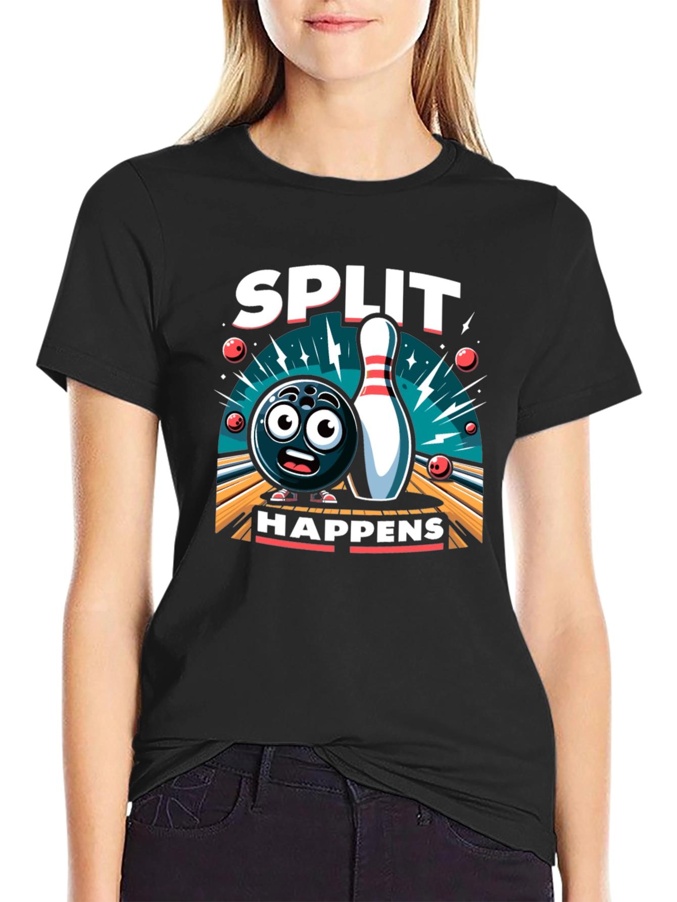Split Happens Bowling Graphic Tee