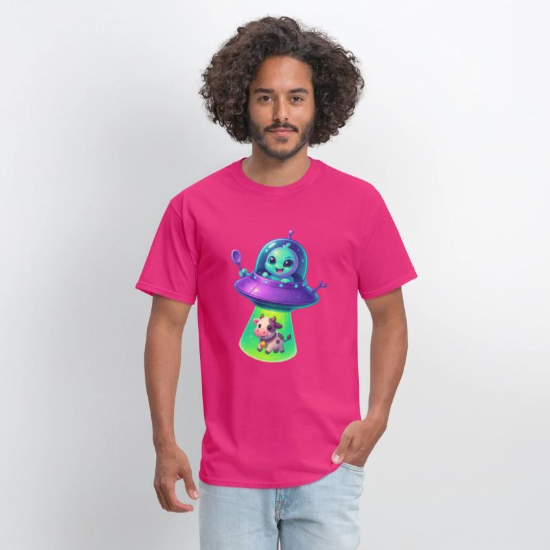 Adorable Alien Abduction Cartoon – Cute UFO & Cow