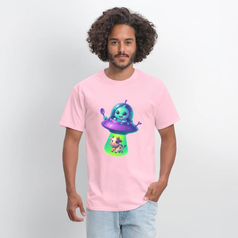 Adorable Alien Abduction Cartoon – Cute UFO & Cow