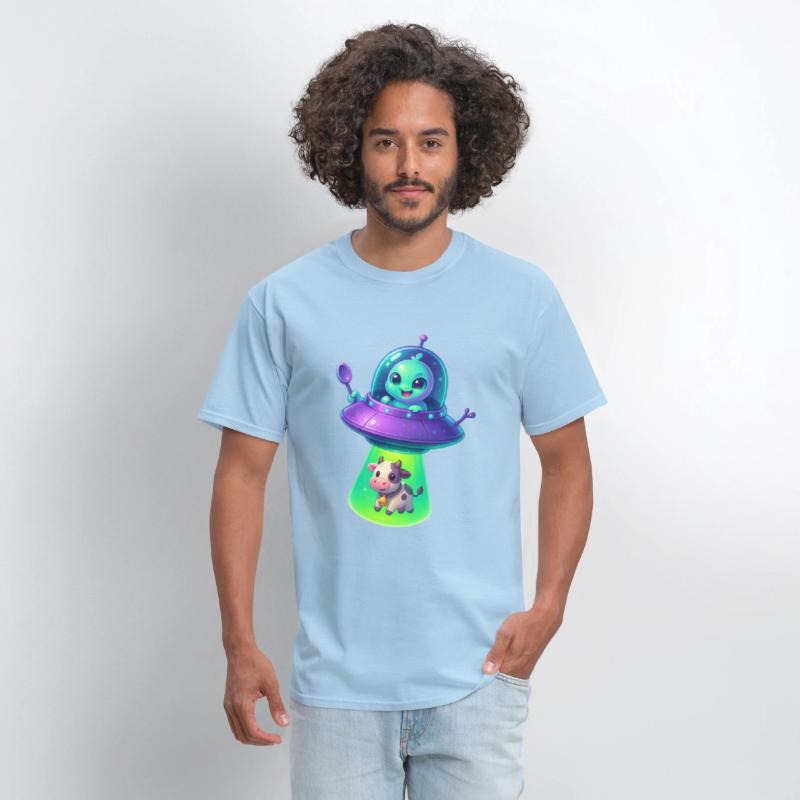 Adorable Alien Abduction Cartoon – Cute UFO & Cow