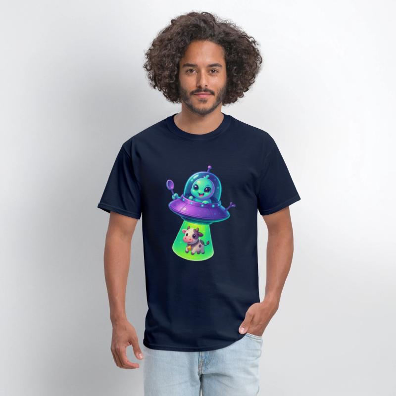 Adorable Alien Abduction Cartoon – Cute UFO & Cow