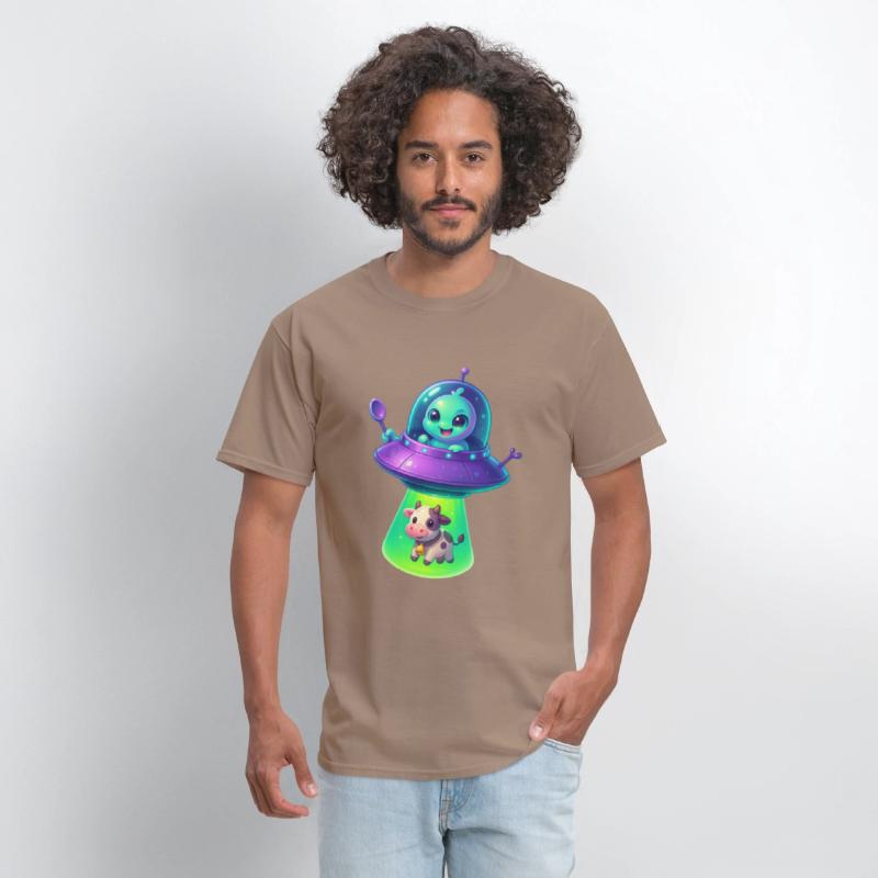 Adorable Alien Abduction Cartoon – Cute UFO & Cow