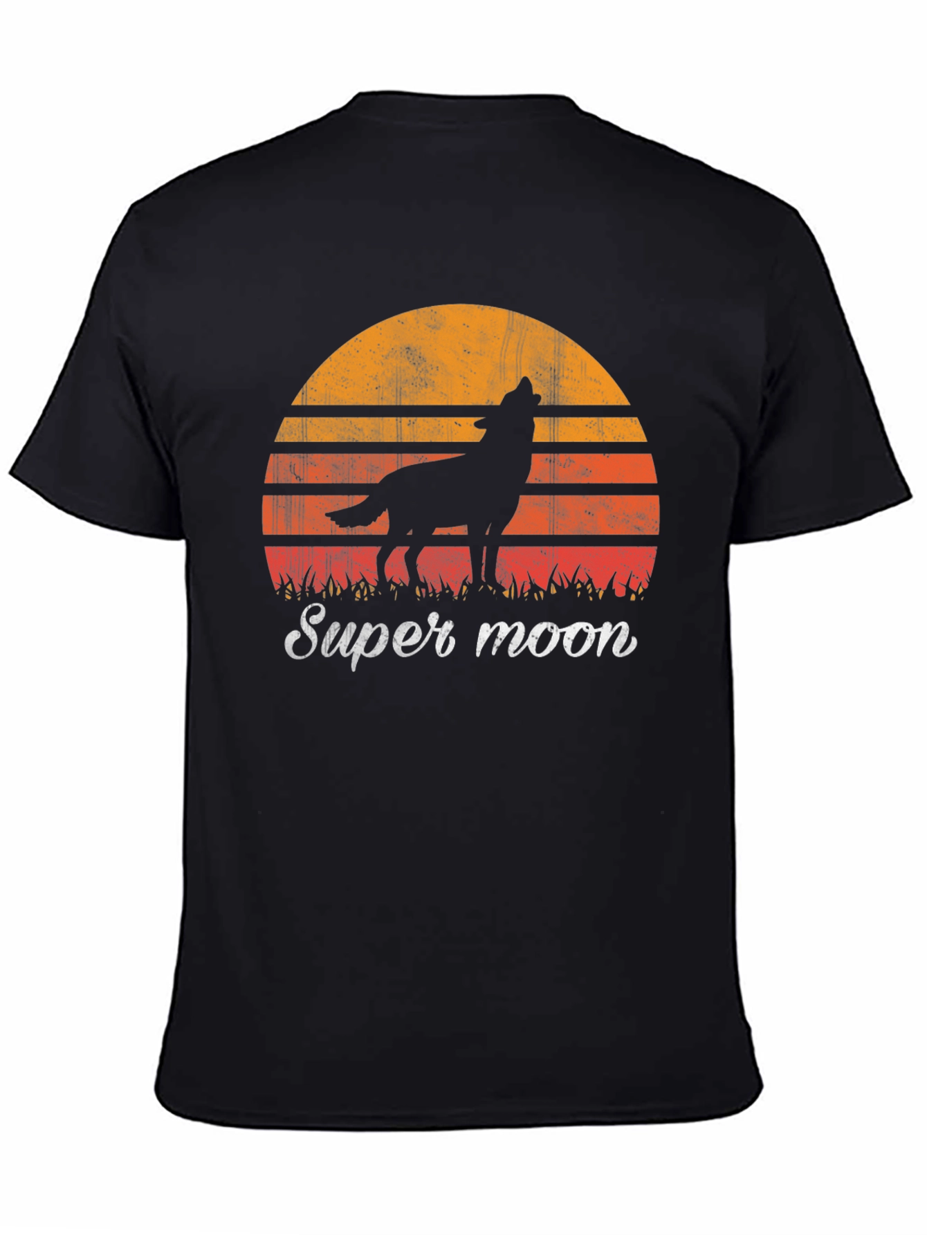 Super Moon Wolf Graphic T-Shirt