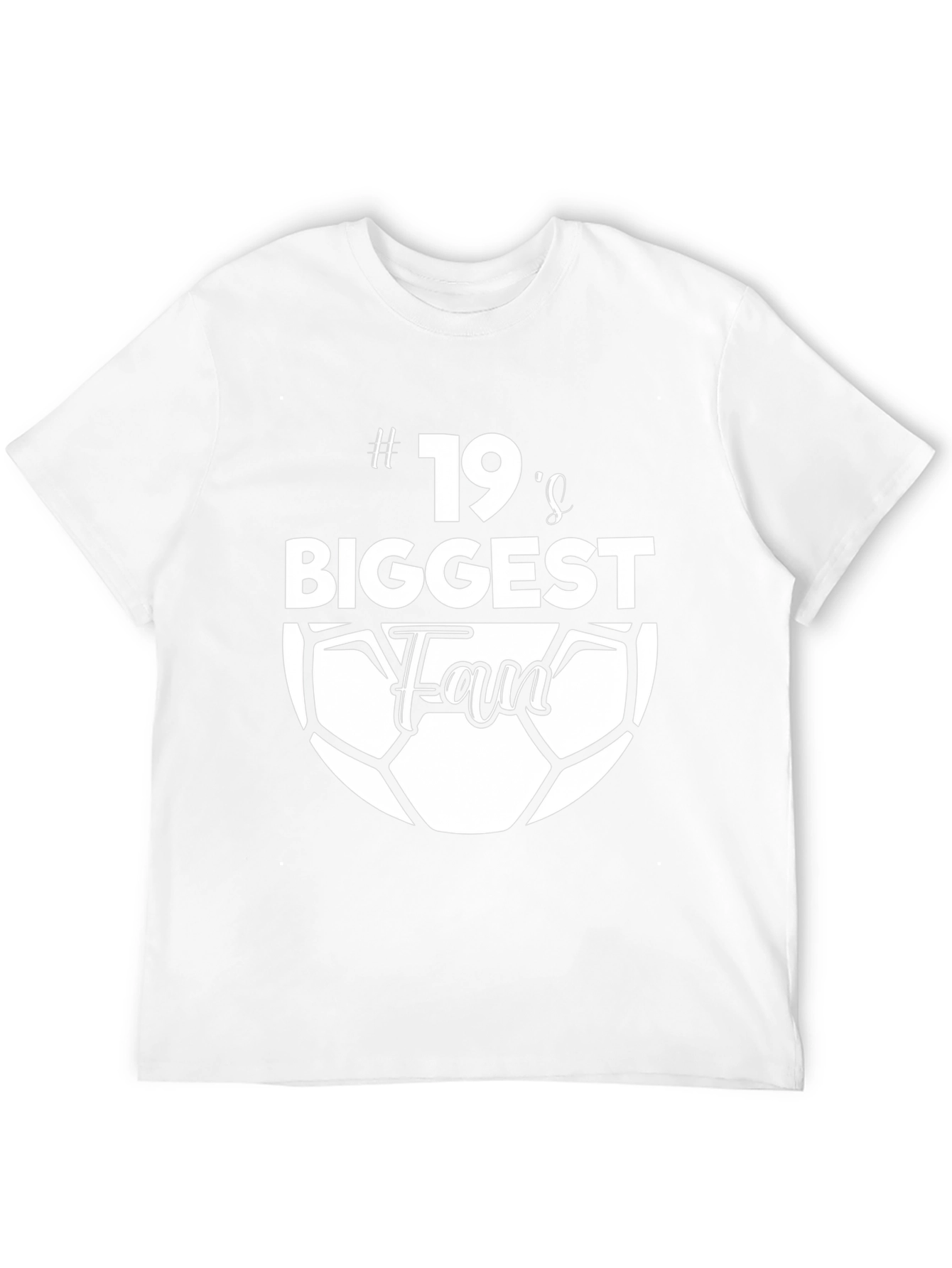 #19s Biggest Fan Soccer Graphic T-Shirt - Black
