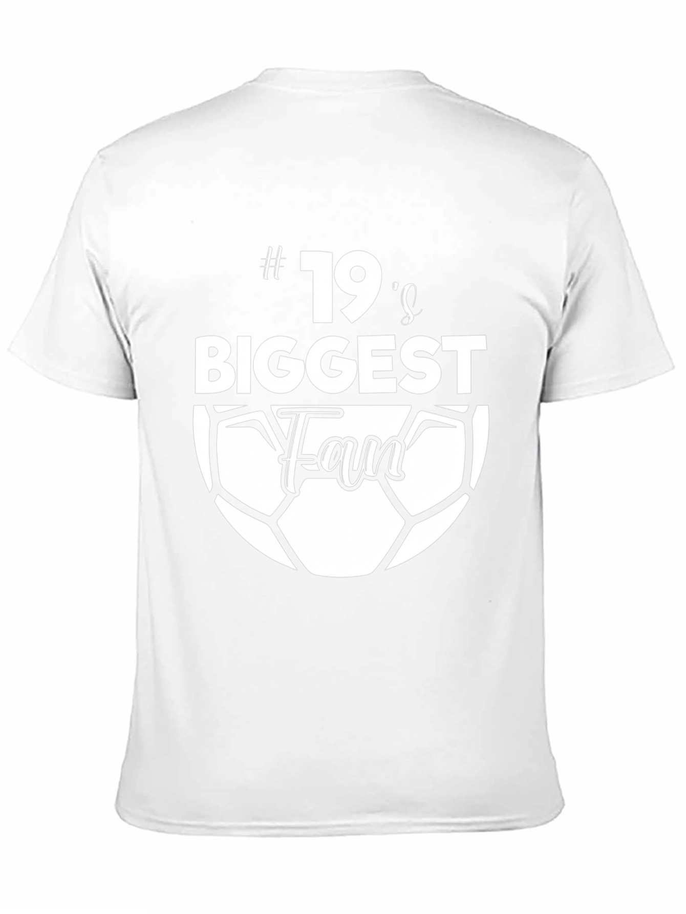 #19s Biggest Fan Soccer Graphic T-Shirt - Black