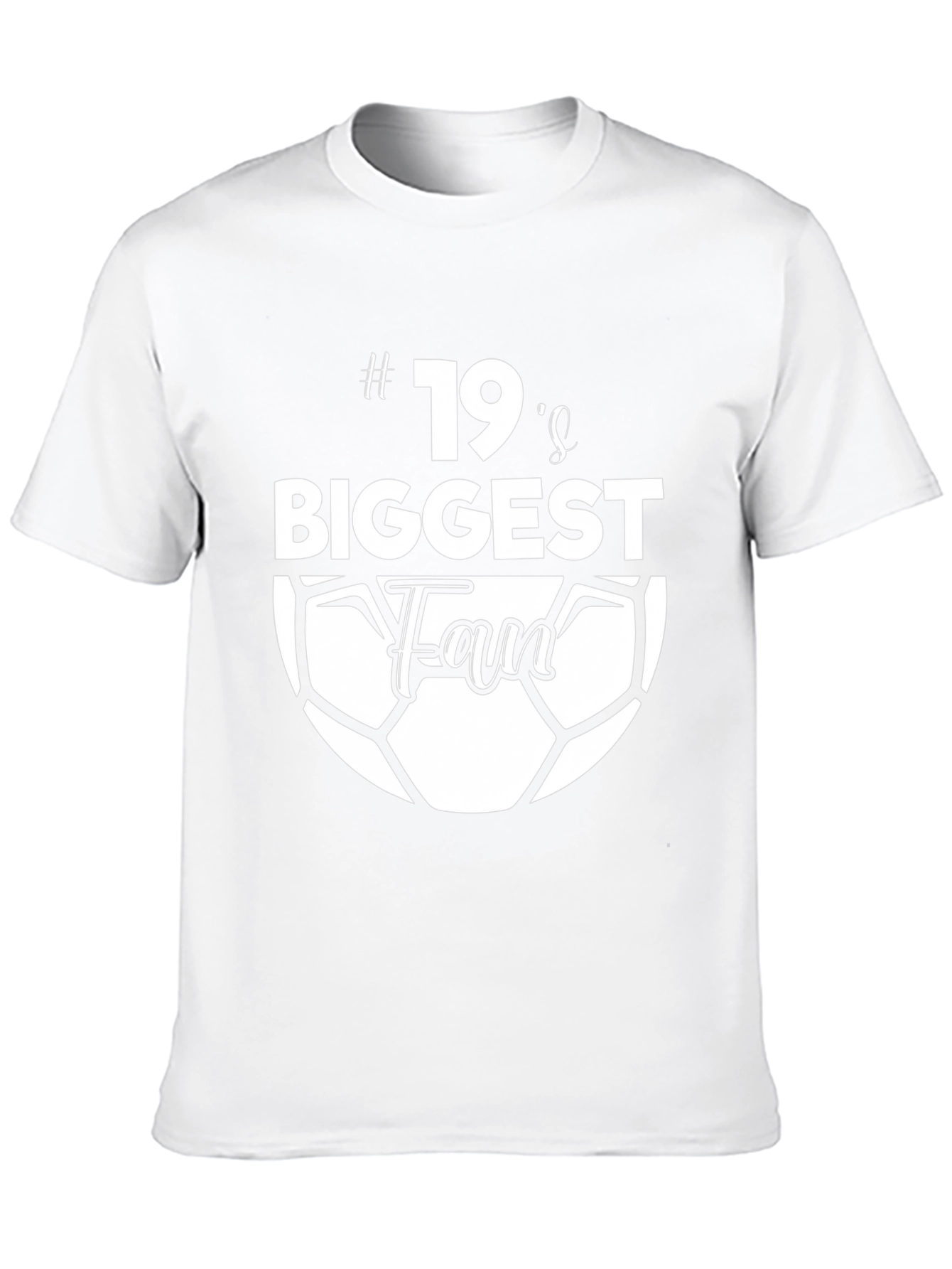 #19s Biggest Fan Soccer Graphic T-Shirt - Black