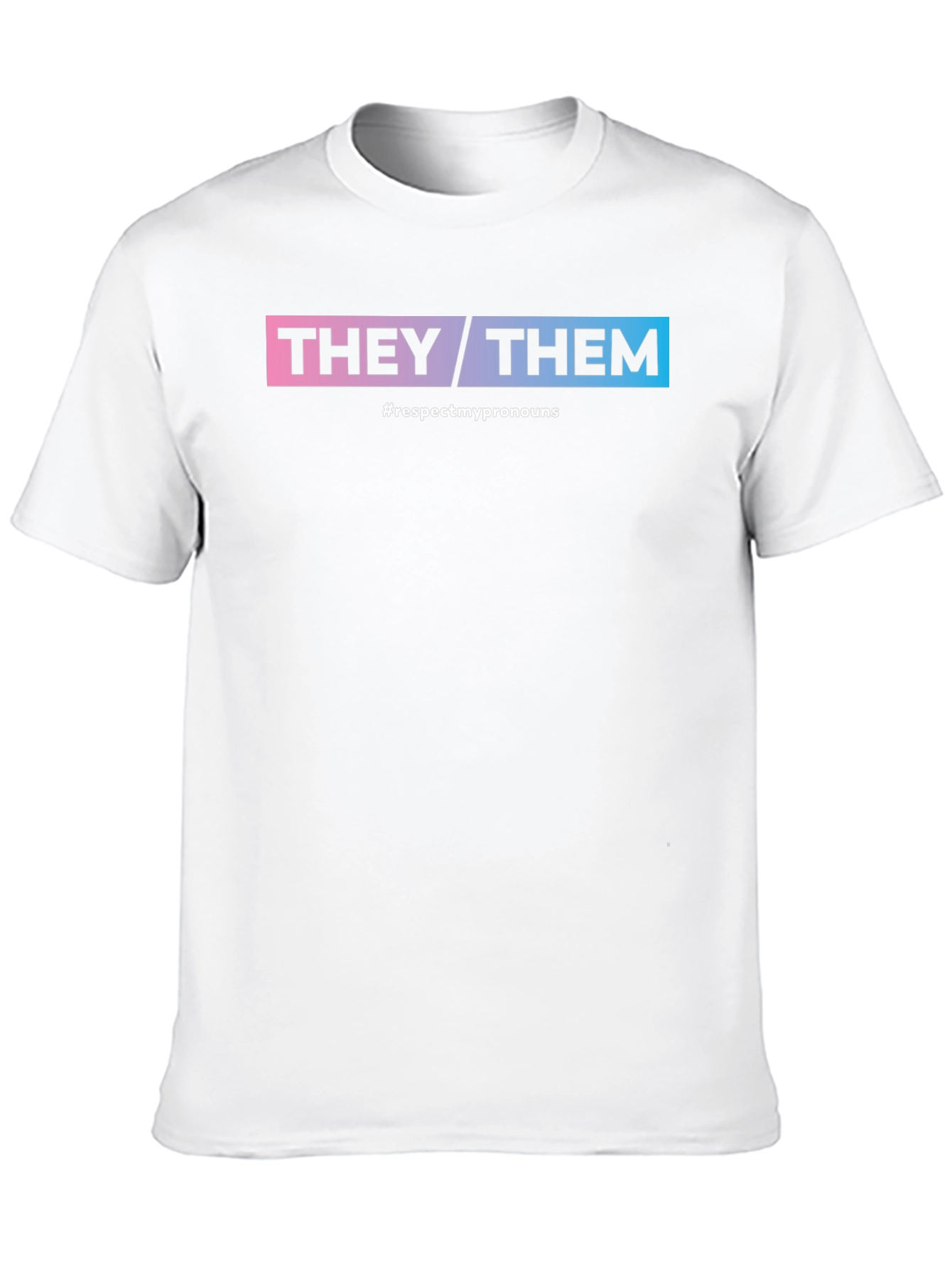 They/Them Respect Pronouns Black T-Shirt