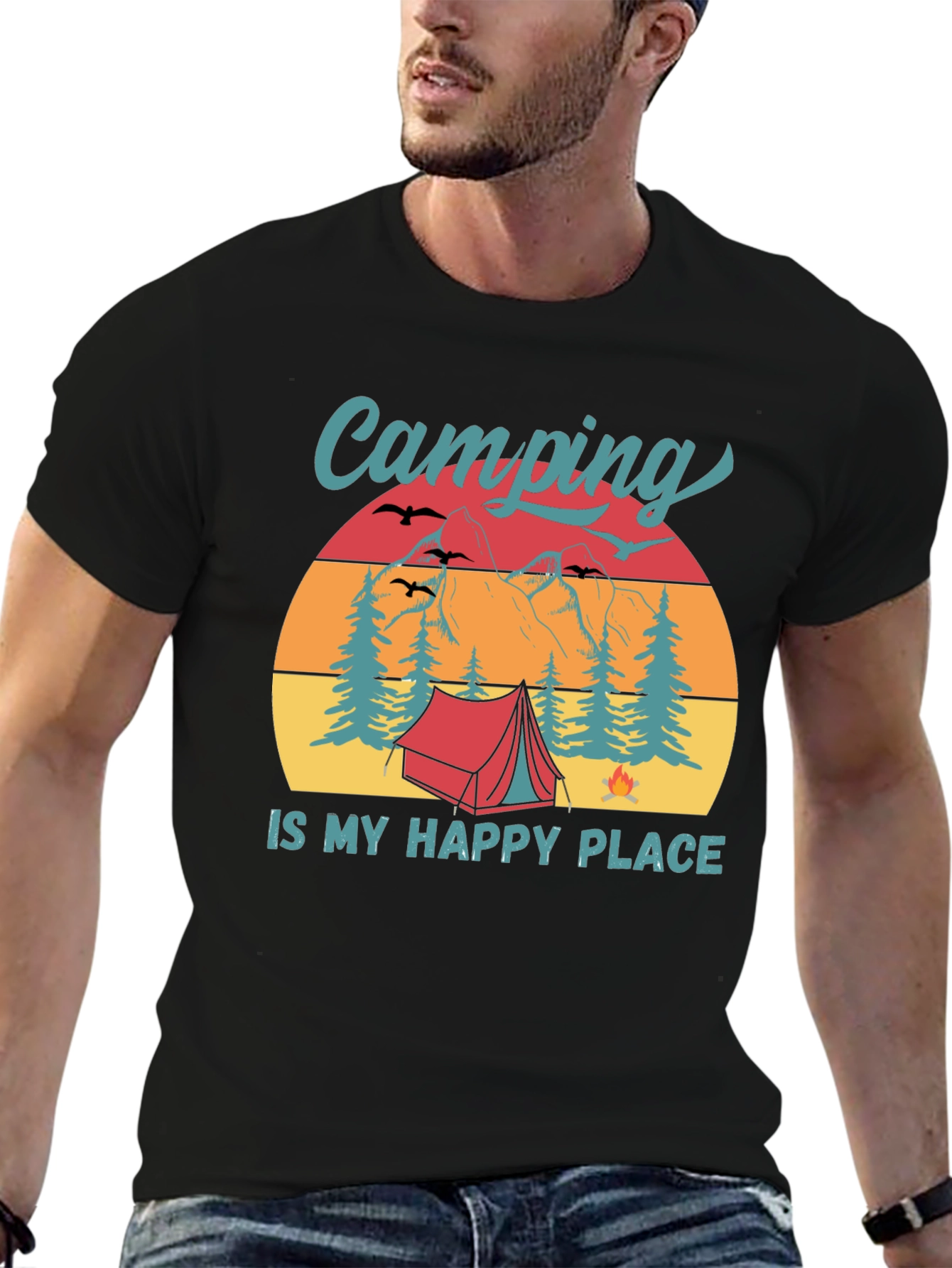 Camping Is My Happy Place Graphic Tee