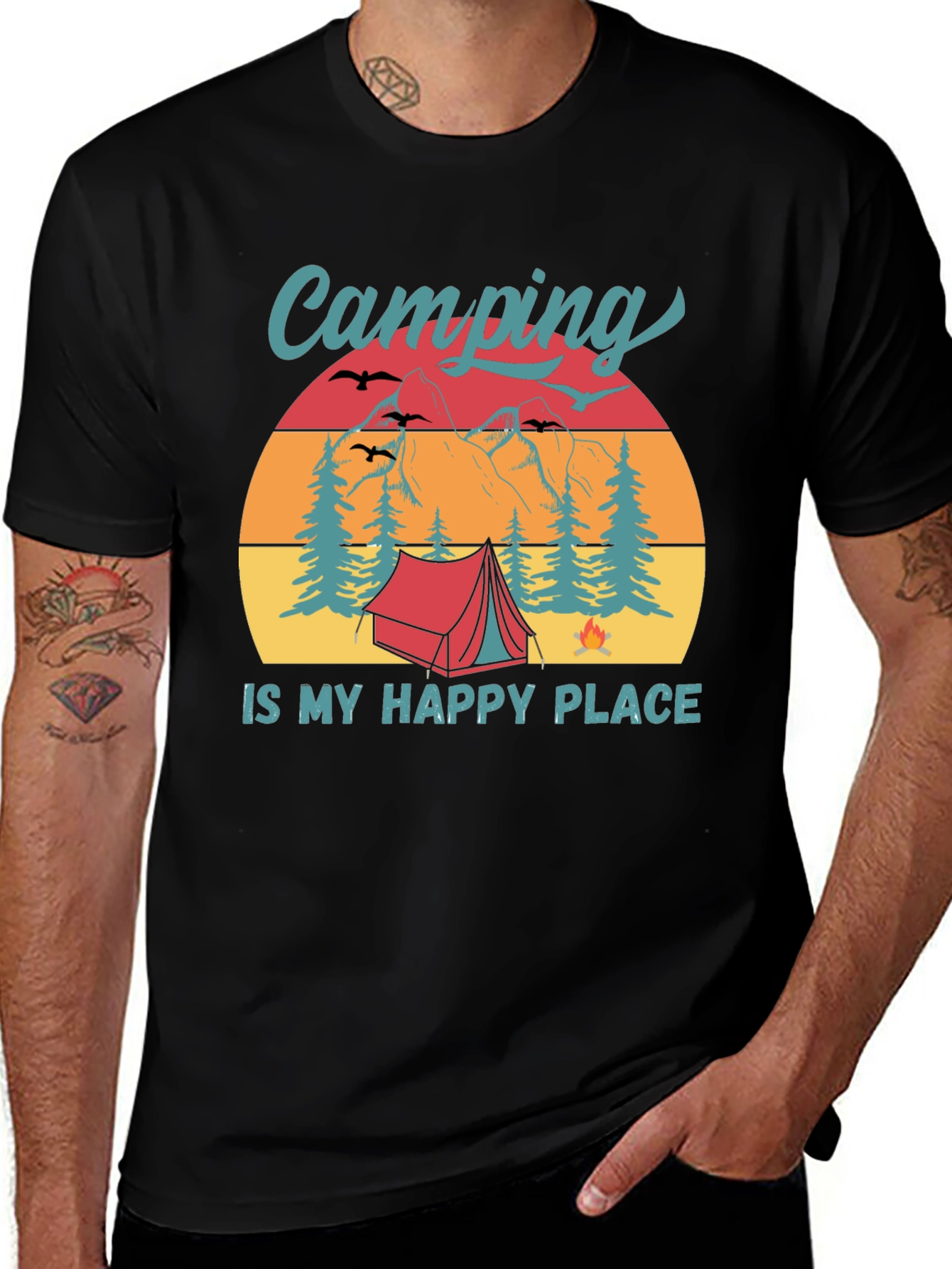Camping Is My Happy Place Graphic Tee