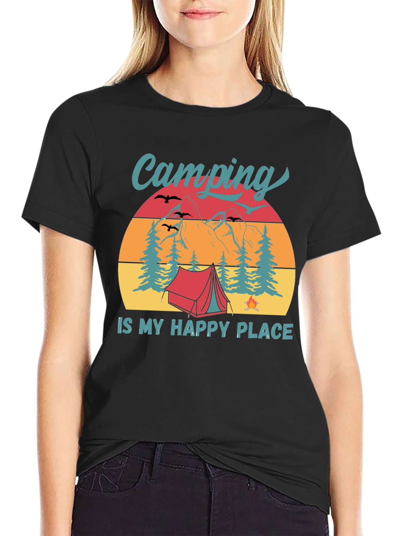 Camping Is My Happy Place Graphic Tee