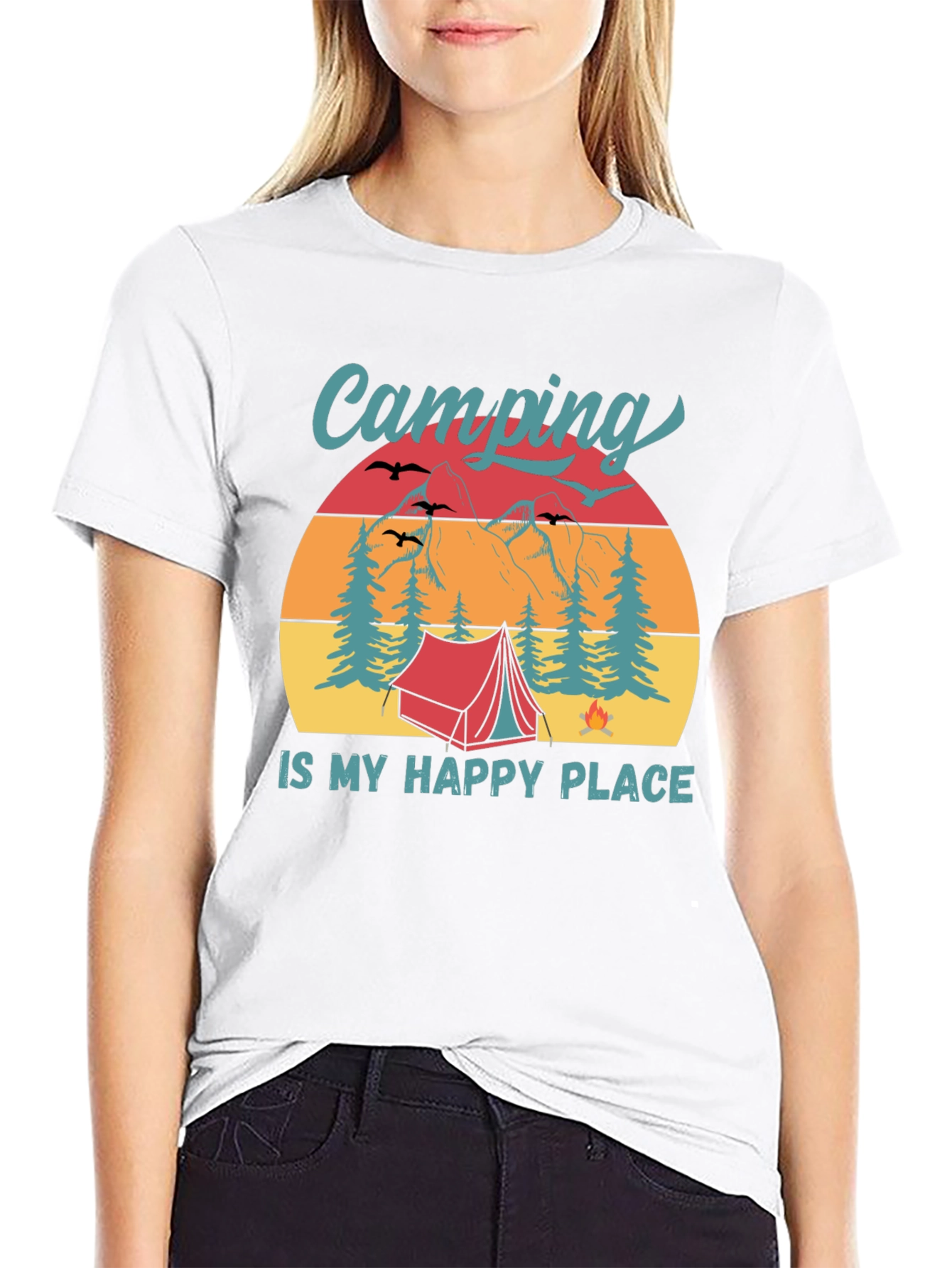 Camping Is My Happy Place Graphic Tee