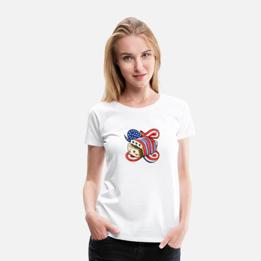 American Flag 4th of July Cute Tofu Bread Gift