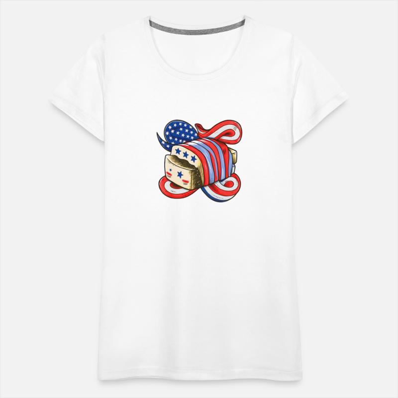 American Flag 4th of July Cute Tofu Bread Gift