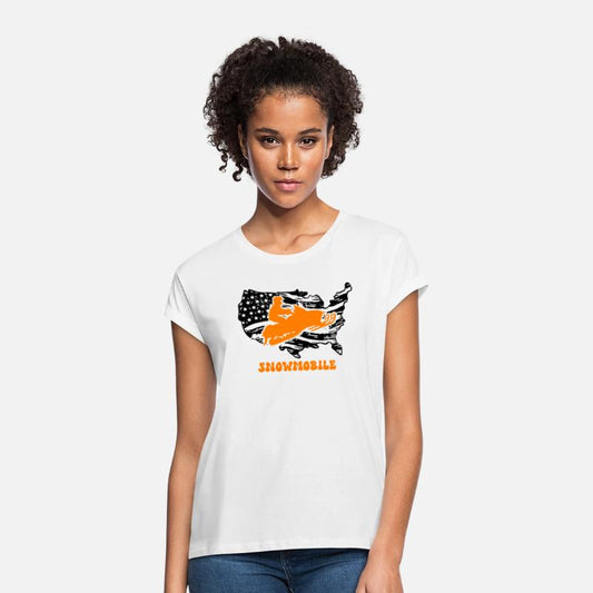 American Flag Snowmobile Funny Snowmobiling