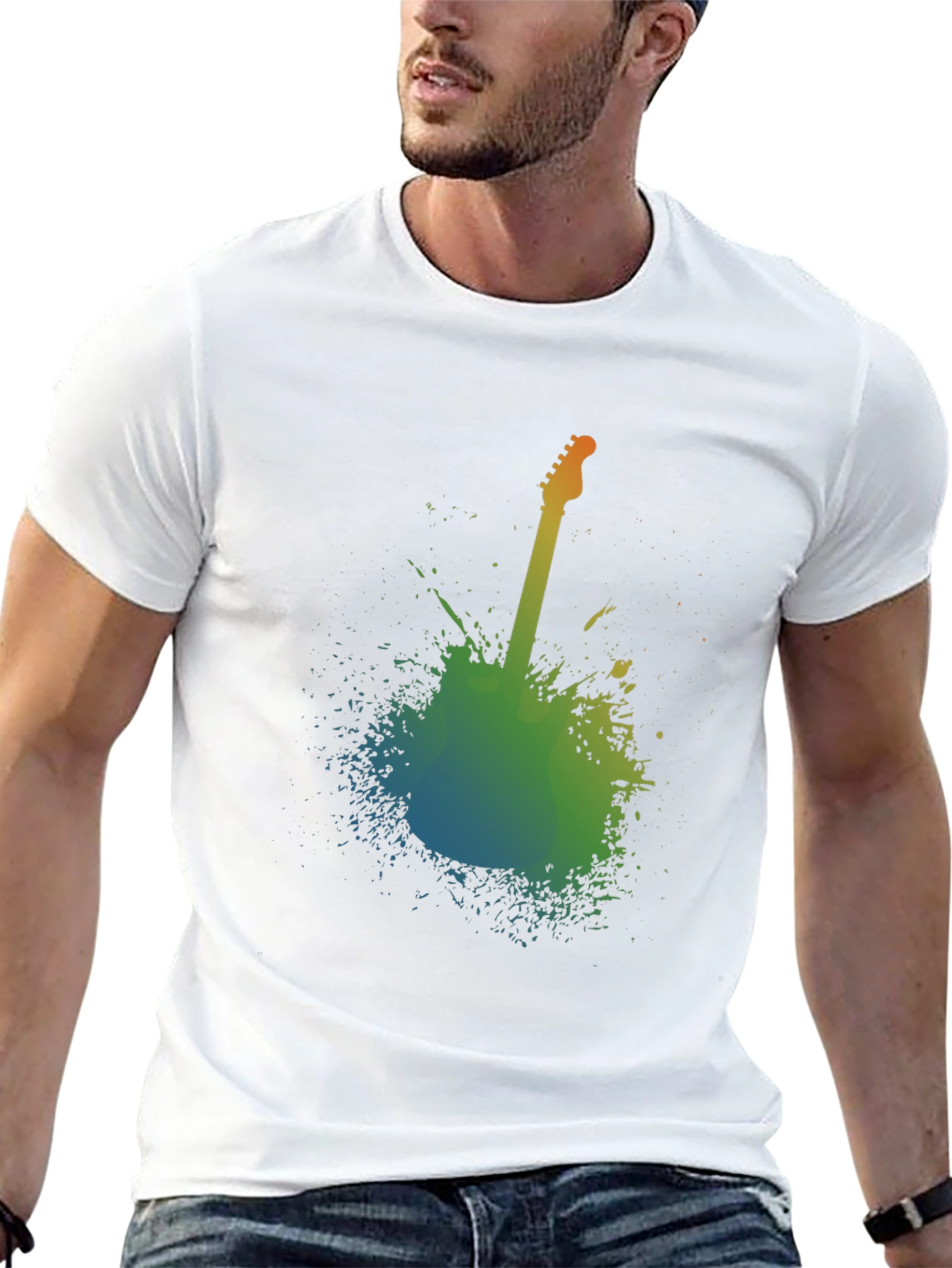 Abstract Guitar Graphic T-Shirt - Music Lover Tee