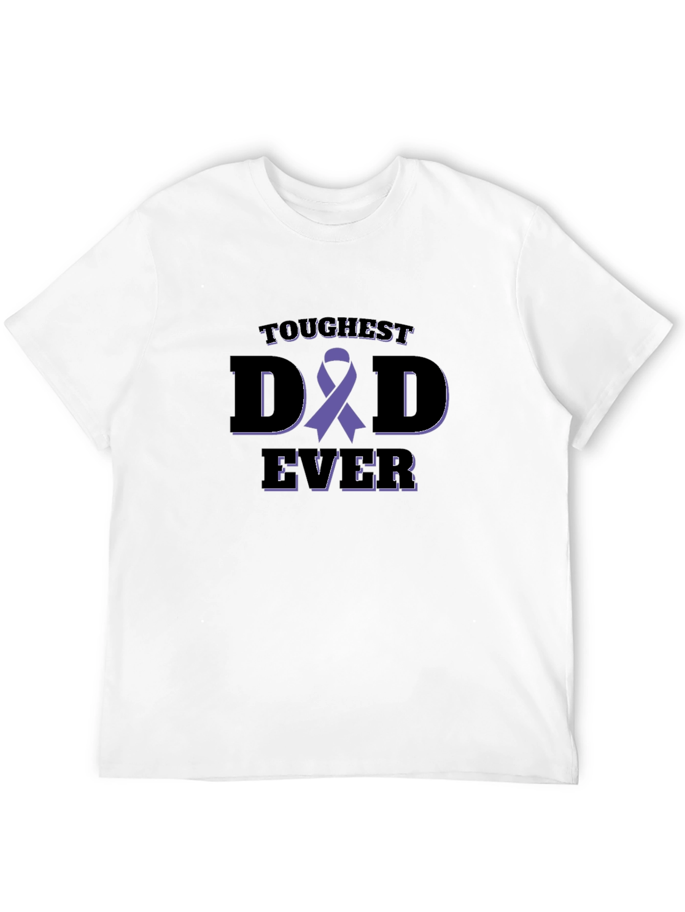 Toughest Dad Ever Awareness Ribbon Black T-Shirt